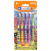 Dr. Fresh Kids Toothbrushes - 5 Pack, Assorted Colors