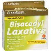 Bisacodyl Laxative Tablets - 5 mg, 25 Pack