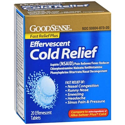 Cold Relief Tablets - 20 Pack, Effervescent Tabs