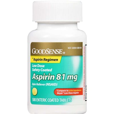 Aspirin 81 mg Tablets - Enteric Coated Tablets, 500 Count