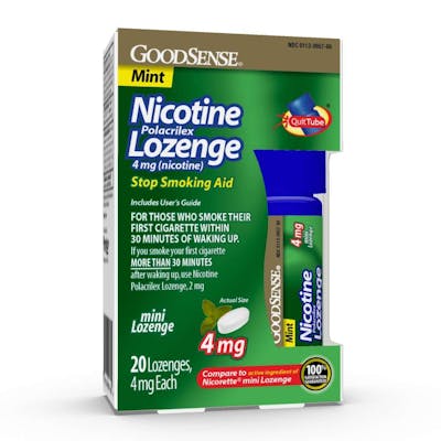 Nicotine Lozenges - 4 mg, Mint, 20 Pack