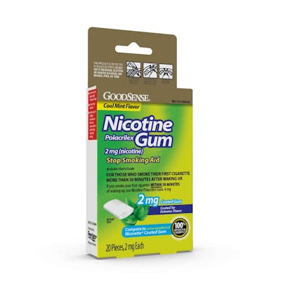 Nicotine Gum - 2 mg, Mint, 20 Pack