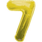 Mylar Number 7 Balloons - Gold, 34"
