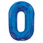 Mylar Number 0 Balloons - Blue, 34"
