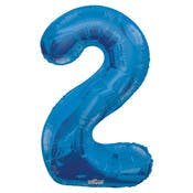 Mylar Number 2 Balloons - Blue, 34"