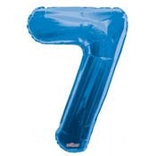 Mylar Number 7 Balloons - Blue, 34"