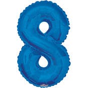 34" Mylar Number 8 Balloons - Blue