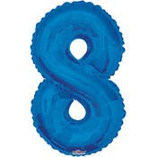 Mylar Number 8 Balloons - Blue, 34"