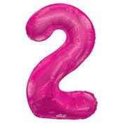 34" Mylar Number 2 Balloons - Pink
