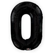 Mylar Number 0 Balloons - Black, 34"