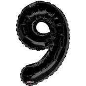 Mylar Number 9 Balloons - Black, 34"