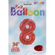 Mylar Number 8 Balloons - Red, 34"