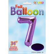 Mylar Number 7 Balloons - Purple, 34"