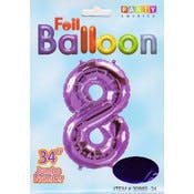 34" Mylar Number 8 Balloons - Purple