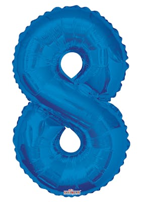 34" Mylar Number 8 Balloons - Blue