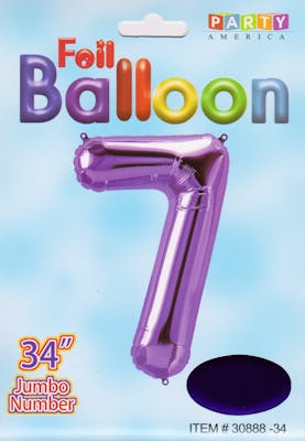 34" Mylar Number 7 Balloons - Purple