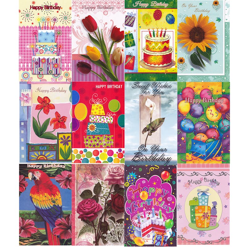 Birthday Cards Assorted - 288 Pack