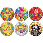 Mylar Birthday Balloons - Assorted, 18"