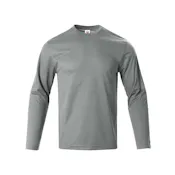 Micro Mesh Active Long Sleeve T-Shirts - Light Gray, Medium