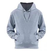 Fleece Pullover Hoodies - Size Small, Light Gray