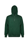 Men's Fleece Quarter Zip Pullovers - Size Medium, Forest Green