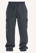 Men's Open Leg Fleece Cargo Sweatpants - Size S-XL, Light Gray
