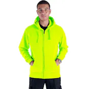 Men's Fleece Full Zip Hoodies - Size Small, Safety Yellow