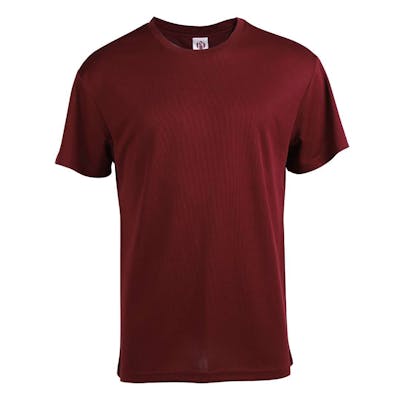Micro Mesh Active Short Sleeve T-Shirts - Wine, Small