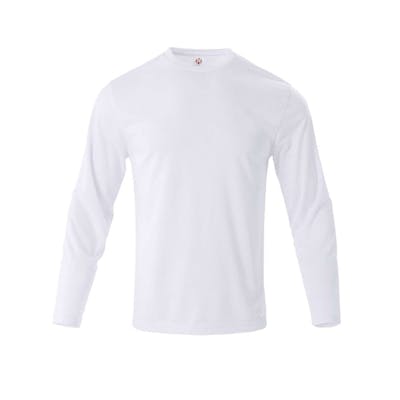 Micro Mesh Active Long Sleeve T-Shirts - White, Small
