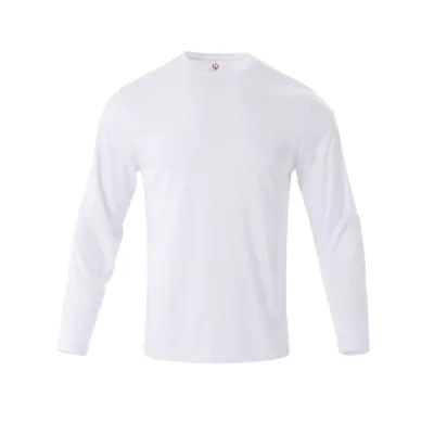 Micro Mesh Active Long Sleeve T-Shirts - White, XL