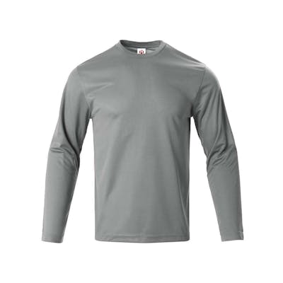 Micro Mesh Active Long Sleeve T-Shirts - Light Gray, XL