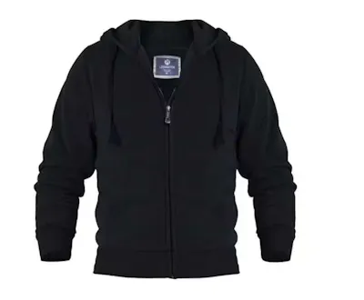 Men's Fleece Full Zip Hoodies - Size Small, Black