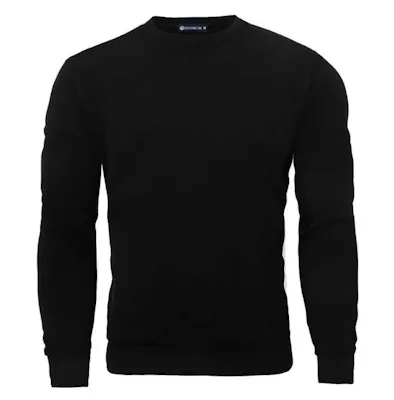 Men's Fleece Crew Neck Sweatshirts - Size Large, Black