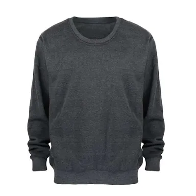 Men's Fleece Crew Neck Sweatshirts - Size 2XL, Dark Gray