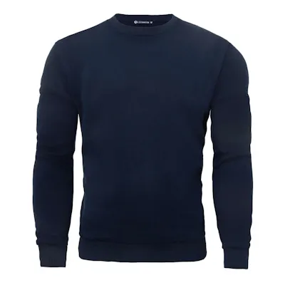 Men's Fleece Crew Neck Sweatshirts - Size Large, Navy