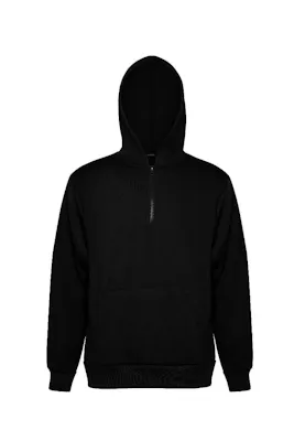 Men's Fleece Quarter Zip Pullovers - Size Large, Black