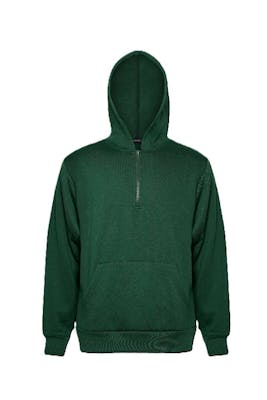 Men's Fleece Quarter Zip Pullovers - Size Medium, Forest Green