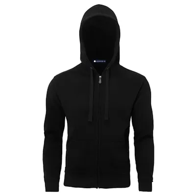 Fleece Full Zip Hoodies - Size XL, Black