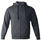Fleece Full-Zip Hoodies - Size Medium, Dark Gray