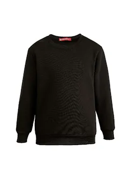 Kids Fleece Crew Neck Sweatshirts - Size 6, Black