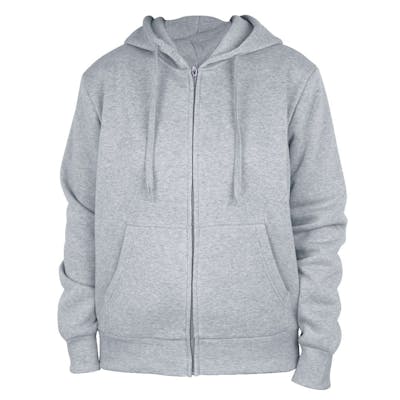 Ladies Full Zip Hoodies - Size S-XL, Light Gray