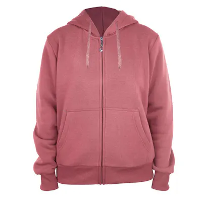Ladies Full Zip Hoodies - Size S-XL, Salmon