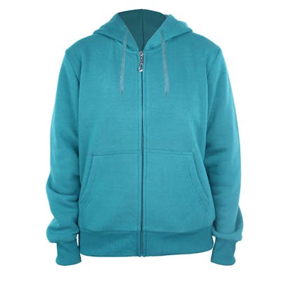 Ladies Full Zip Hoodies - Size S-XL, Turquoise