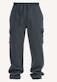 Men's Open Leg Fleece Cargo Sweatpants - Size 3XL-5XL, Dark Gray