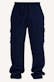 Men's Open Leg Fleece Cargo Sweatpants - Size 3XL-5XL, Navy