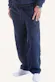 Men's Fleece Open Leg Sweatpants - Size Large, Navy