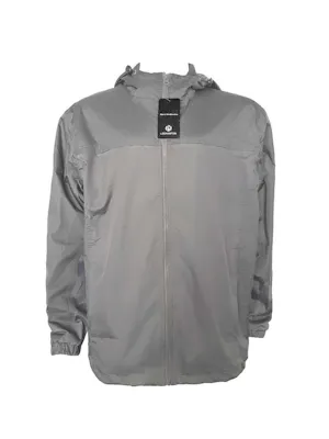 Men's Waterproof Full Zip Raincoats - Size Large, Gray