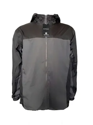 Men's Waterproof Full Zip Raincoats - Size Large, Black/Gray