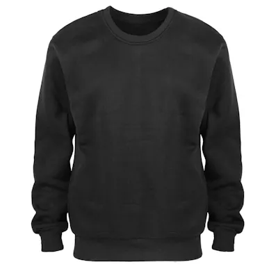 Men's Crew Neck Fleece Pullovers - Size 5XL, Black