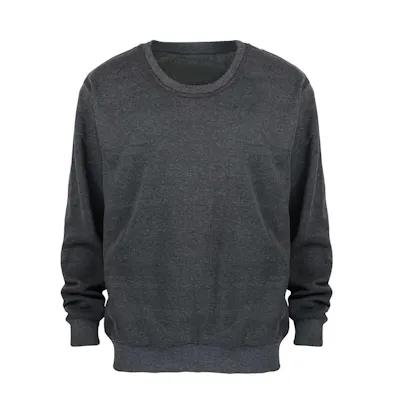 Men's Crew Neck Fleece Pullovers - Size Large, Dark Gray